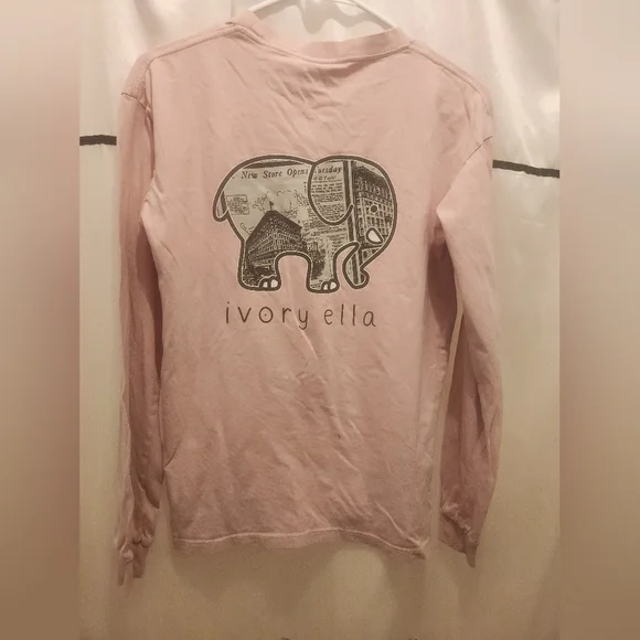 Ivory Ella Light Pink Graphic Long sleeve T-Shirt size S - Picture 5 of 6